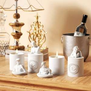 UOBOBO 16 oz escultura griega alta calidad cemento vela taza portavelas mecha perfumada cementado vela tarro - Product Image 2