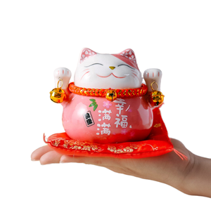 4.5 pouces chat porte-bonheur japonais <span class=keywords><strong>Maneki</strong></span> <span class=keywords><strong>Neko</strong></span> Figurine en <span class=keywords><strong>porcelaine</strong></span> noël pâques maison entreprise décor pour nouvel an Halloween émail - Product Image 2