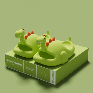 EACH Children Dinosaur <b>Slippers</b> <b>Summer</b> Boys Outdoor Bathing Soft Bottom EVA Cute Parent-child Sandals Women TX-09 Outdoor Slippe - Product Image 4