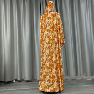 Модное мусульманское длинное платье с принтом Абая Бубу для женщин на весну и осень - Product Image 4