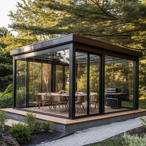 Serres de jardin en verre de haute qualité, véranda <span class=keywords><strong>extérieure</strong></span>, véranda toute saison, <span class=keywords><strong>prix</strong></span> d'usine, structure modulaire en aluminium, véranda en verre trempé - Product Image 1