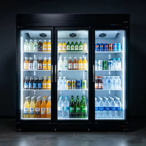 Commercial 3 Door Stainless Steel <b>Air</b> Cooling Digital Control Upright Glass Door Display Refrigerator for Beverage Food Display - Product Image 4
