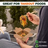 Wadah sup sekali pakai makanan kustom wadah makan siang kertas Kraft Pasta kotak mie instan Bento