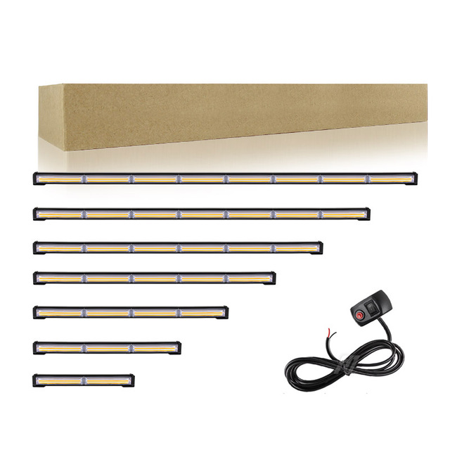 10W to 80W Auto Warning LED Strobe Light Bar Truck Emergency Flash Pattern Light Bar Amber Flashing Lights for Vehicle 12V 24V