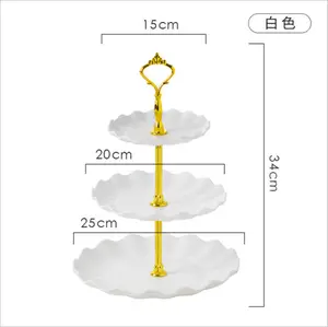 Hight Quality 3 Tier Cake Stand Plastic Wave Shape Cupcake Dessert Stand For Wedding Birthday Party