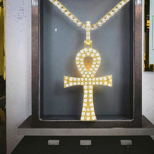 Classic <b>Cross</b> Moissanite Hip Hop <b>Pendant</b> Solid 925 Sterling <b>Silver</b> Men's Rose Gold Plated Jewelry Tishya Diamond Quick USA - Product Image 3