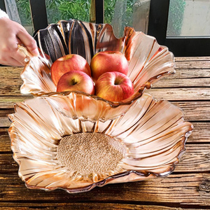Elegant Gold Floral <b>Platter</b> Luxury Design for Serving and Display Handcrafted Gold Serving <b>Platter</b> - Product Image 3