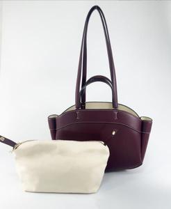 Sac fourre-tout en cuir véritable pour femme, style bohème, avec broderie, élégant, couleur bordeaux, sac à bandoulière, fermeture éclair, usage quotidien - Product Image 4