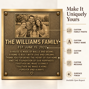 Placa Conmemorativa de Latón Sólido Personalizada con Foto, 5x5 Pulgadas, Retrato Grabado Personalizado con Nombre, Fecha y Tributo para Exhibición en Pared - Product Image 1