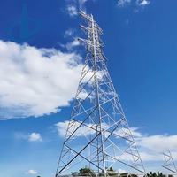 Tour de transmission d'énergie haute tension 20-120M, structure en acier cornière, galvanisation à chaud, acier laminé à chaud pour l'électricité