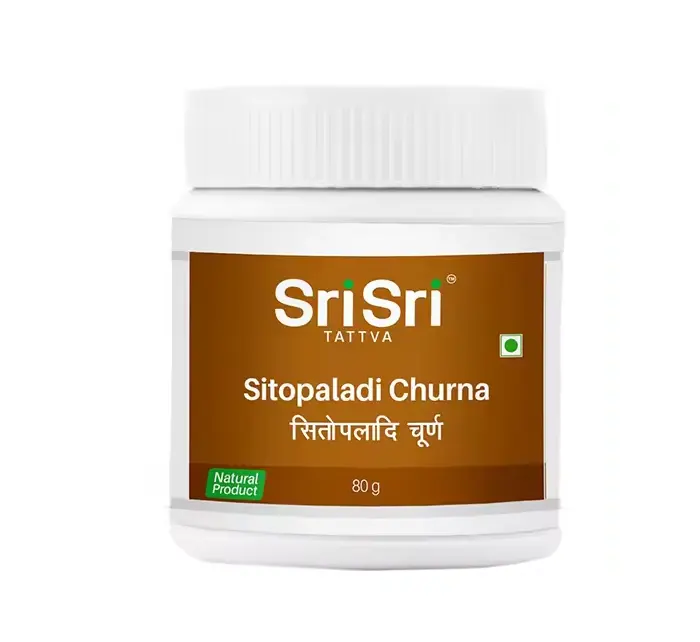 Prodotto a base di erbe India Sri Sri Ayurveda Sitophaladi Churna-rimedio per il raffreddore e la tosse 80g