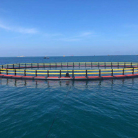 Cage ronde de pisciculture d'aquaculture de HDPE flottant en eau profonde