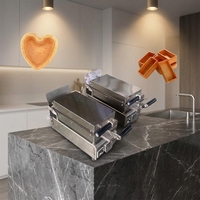 Machine à tarte automatique à moule fermé, chauffage de rechange, machine à biscuits, équipement de formage de pâtisserie à serrage automatique, 6 par lot, électrique