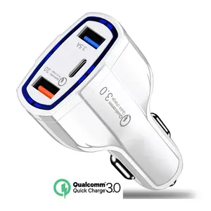 CE ROHS נייד טלפון אביזרי Dual USB מטען לרכב QC3.0 מהיר תשלום רכב מטען סוג-C הכפול נמל רכב מטען 3.5A חדש