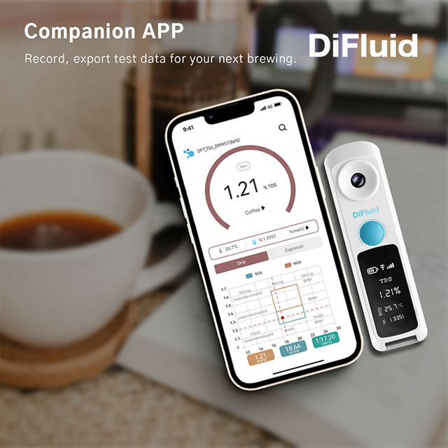 DiFluid Smart Meter Portable Auto Refractometer Digital Refractometer for Sugar Content Testing in Food Beverage Honey