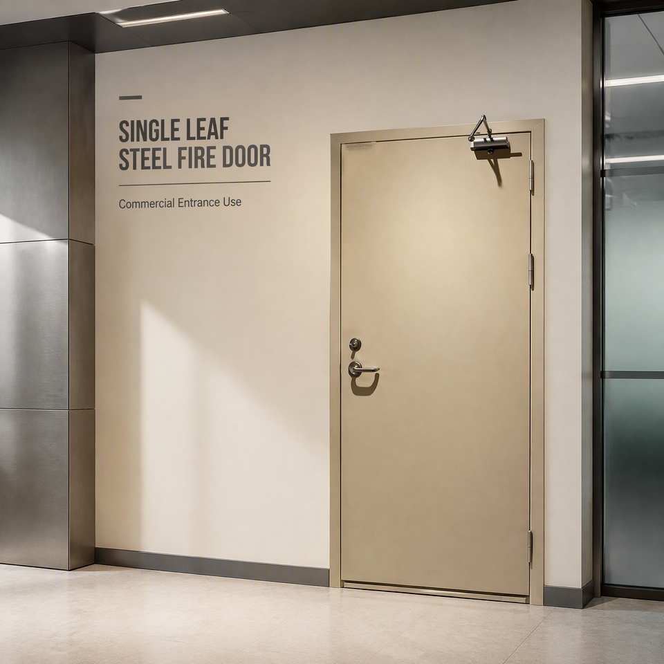 Steel Fire Door Modern Design Fire Prevention Push-Pull Opening Powder ...