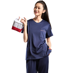 Bestin mượt dài tay áo phẫu thuật bộ đồng phục unisex hiệu suất tẩy tế bào chết đồng phục bộ Polyester Crew-neck quần áo Điều Dưỡng - Product Image 6