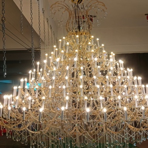 Lámpara de Araña de Cristal Dorado de Gran Tamaño, Estilo Europeo Moderno, Personalizada para Proyectos Hoteleros, Lámpara de Araña de Cristal K9 de Lujo, Estilo María <span class=keywords><strong>Teresa</strong></span> - Product Image 3