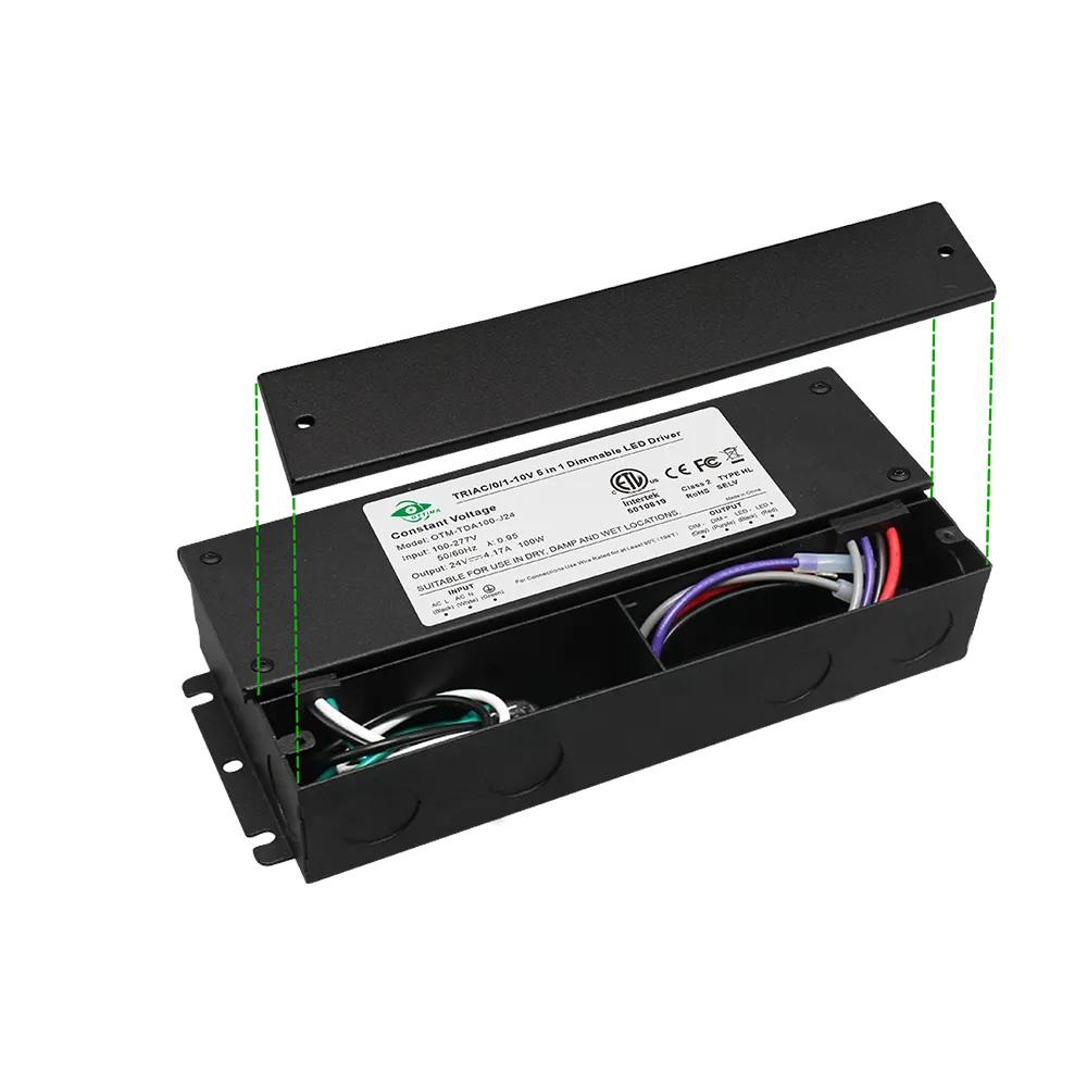 UL CUL Flicker Free TRIAC 300w 12V/ 24V LED Driver With Junction Box