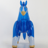 Écologique Transparent Bleu PVC Jumbo Gonflable Cheval Partie Prop-Animal de Ferme Jouet pour Enfants Événements et Décorations