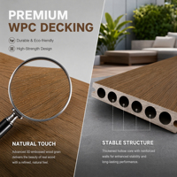 Kit de terrasse en composite haut de gamme, installation facile, composite bois-plastique WPC pour jardin, patio, cour, revêtement de sol extérieur