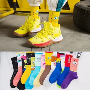 Olian lustige Cartoon Socken benutzer definierte Logo hochwertige Baumwolle Crew Socken Großhandel Comics Mode Happy Crazy Socken