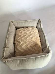 Lit pour chat et chien en forme de grotte, en velours côtelé rond, doux et confortable, en mousse à mémoire de forme, couleur brun clair, amovible - Product Image 2