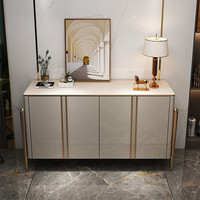 Meubles de style moderne luxueux avec pieds en acier inoxydable doré, table console, armoire de salon