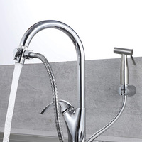 Galenoo — adaptateur de robinet de dérivation de robinet, en Chrome poli, douchette à main, Bidet Shattaf adaptateur de lavabo de salle de bains chaud-froid