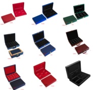 Caja de terciopelo para medallas y monedas de desafío personalizadas, estuche de exhibición de madera para colección de monedas conmemorativas, caja de regalo.