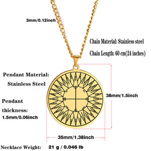 Sello de Salomón Theurgia Goetia Lemegeton Classics of Magic Norton's Imperium Talisman Amulet Collar con colgante de acero inoxidable - Product Image 4