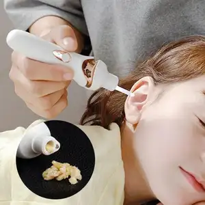 Yetişkin için elektrik aydınlık Earpick USB şarj edilebilir titreşim ağrısız vakum kulak temizleme çubuğu kulak balmumu sökücü kulak temizleme aracı