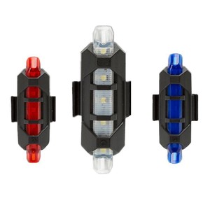Feu arrière de vélo à LED rechargeable, étanche IPX4, 4 modes, lumière rouge, bleue, blanche, multicolore, pour vélo de montagne - Product Image 1