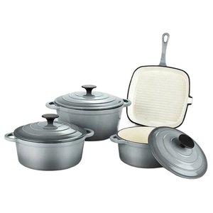 Olla para guisar <span class=keywords><strong>con</strong></span> logo personalizado, utensilios de cocina de <span class=keywords><strong>hierro</strong></span> fundido esmaltado antiadherente de alta calidad - Product Image 1