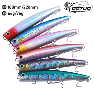 Aotuo - Señuelo de Pesca Tipo Popper, 66 g, 18 cm, 96 g, 22 cm, Cebo Artificial Duro con <span class=keywords><strong>Escamas</strong></span> Láser para Pesca de Lubina en Agua Salada - Product Image 1