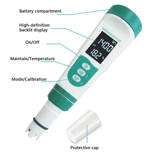 Измеритель pH/температуры/солености/TDS/EC 5-в-1 Wanbang с высокой точностью (0,05pH) и ЖК-дисплеем с подсветкой для гидропоники, прямые поставки с завода - Product Image 6