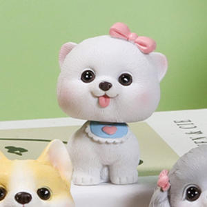 Nouvelles figurines mignonnes Wang Xingyu qui secouent la tête, chien Chai de dessin animé, chiot Teddy, artisanat en résine fait main, vente en gros immédiate - Product Image 4