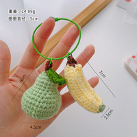 Fruit gehaakte sleutelhanger garen gehaakte sleutelhanger fruit sinaasappel banaan zonnebloem peer sleutelhanger handgemaakt wol gebreide sleutelhanger hanger