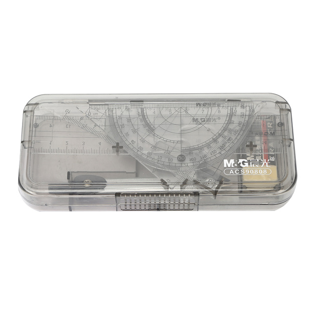 M&G Multifunction Compass Set 8pcs Include 4pcs Ruler Set+ 1pc 0.5mm Mechanical Pencil+1 Pc Eraser+1 Compass