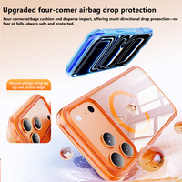 Coque de téléphone transparente antichoc magnétique en gros avec airbags aux 4 coins et dos anti-jaunissement pour iPhone 14 15 16 17 18 Pro/Pro Max