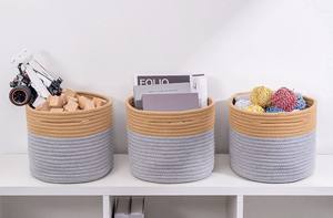 <span class=keywords><strong>Panier</strong></span> en paille pliable avec poignées, grand <span class=keywords><strong>panier</strong></span> en corde beige, <span class=keywords><strong>panier</strong></span> en rotin, jouets pour chiens, filet de rangement en <span class=keywords><strong>bois</strong></span> pour l'extérieur, camping - Product Image 6