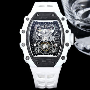Montre de luxe RM 21-02 Tourbillon avec cadran noir et blanc Panda, boîtier en fibre de carbone squelette, réserve de marche de 70 heures pour les événements VIP et galas - Product Image 1