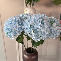 T-SF016 Fournisseur d'usine en gros, fleurs artificielles d'hortensia réalistes multicolores à tige unique, fleurs décoratives en soie