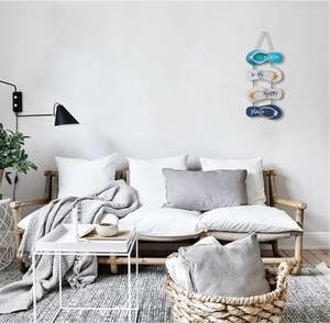 ฟลิปฟลอปทำจากไม้รูปทรงรองเท้าแตะ,ป้ายแขวนผนังทำจากไม้สำหรับตกแต่งบ้านและห้องน้ำชายหาดเป็นสถานที่ที่มีความสุขของฉัน - Product Image 6