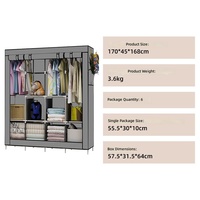 Armoire de chambre moderne pliable en tissu Wayon pour appartement avec porte zippée, plusieurs étagères et espace de suspension