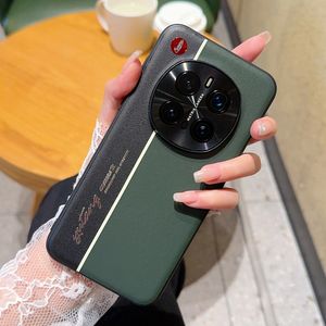 Funda trasera de línea fluorescente de cuero mate de contraste de lujo para Honor Magic7 6 Pro / Magic7 6 estilo de cámara funda a prueba de golpes - Product Image 4