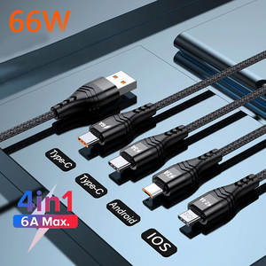 6A 4in1 3in1 USB Type C Câble Smart Charge Micro USB Type C Câble pour <span class=keywords><strong>iPhone</strong></span> 14/<span class=keywords><strong>13</strong></span>/12 Pro Max Huawei UCB07 - Product Image 3