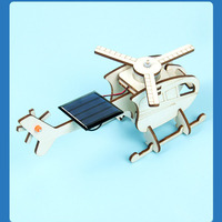 Kit de matériel pour cours d'expériences scientifiques pour étudiants, hélicoptère solaire pliable en plastique et bois à monter soi-même