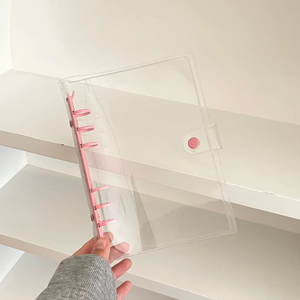 <span class=keywords><strong>Classeur</strong></span> à 6 anneaux de feuilles mobiles en PVC A6 à paillettes transparentes de grande taille avec pinces en métal colorées <span class=keywords><strong>classeur</strong></span> pour enveloppes d'argent - Product Image 3