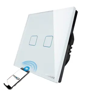 CNSKOU 2 gangue wi-fi 433mhz controle remoto luz padrão DA UE interruptor de parede para casa à prova d' água